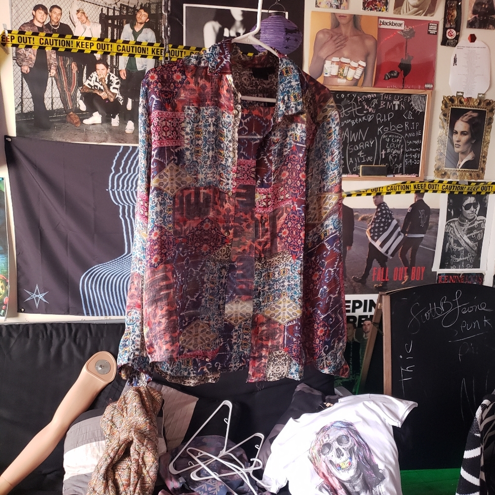 Asos Polyester Pattern Button Down - image 8